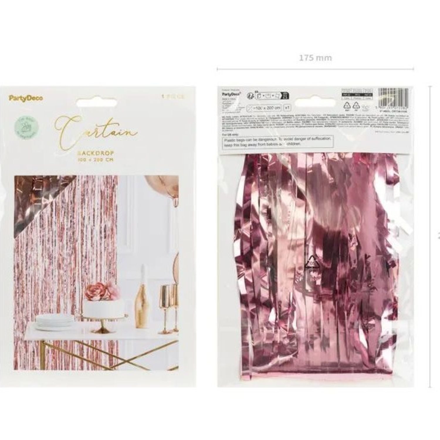 das-kost-mland-dekorationen-t-rvorhang-lametta-ros-gold-100x200 image 2