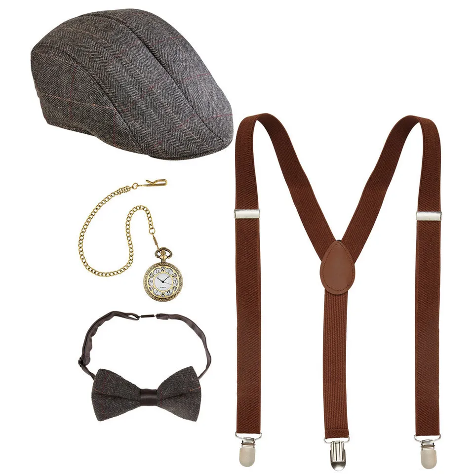 das-kost-mland-wilde-20er-kost-m-set-herren-4-tlg-gangster image 1