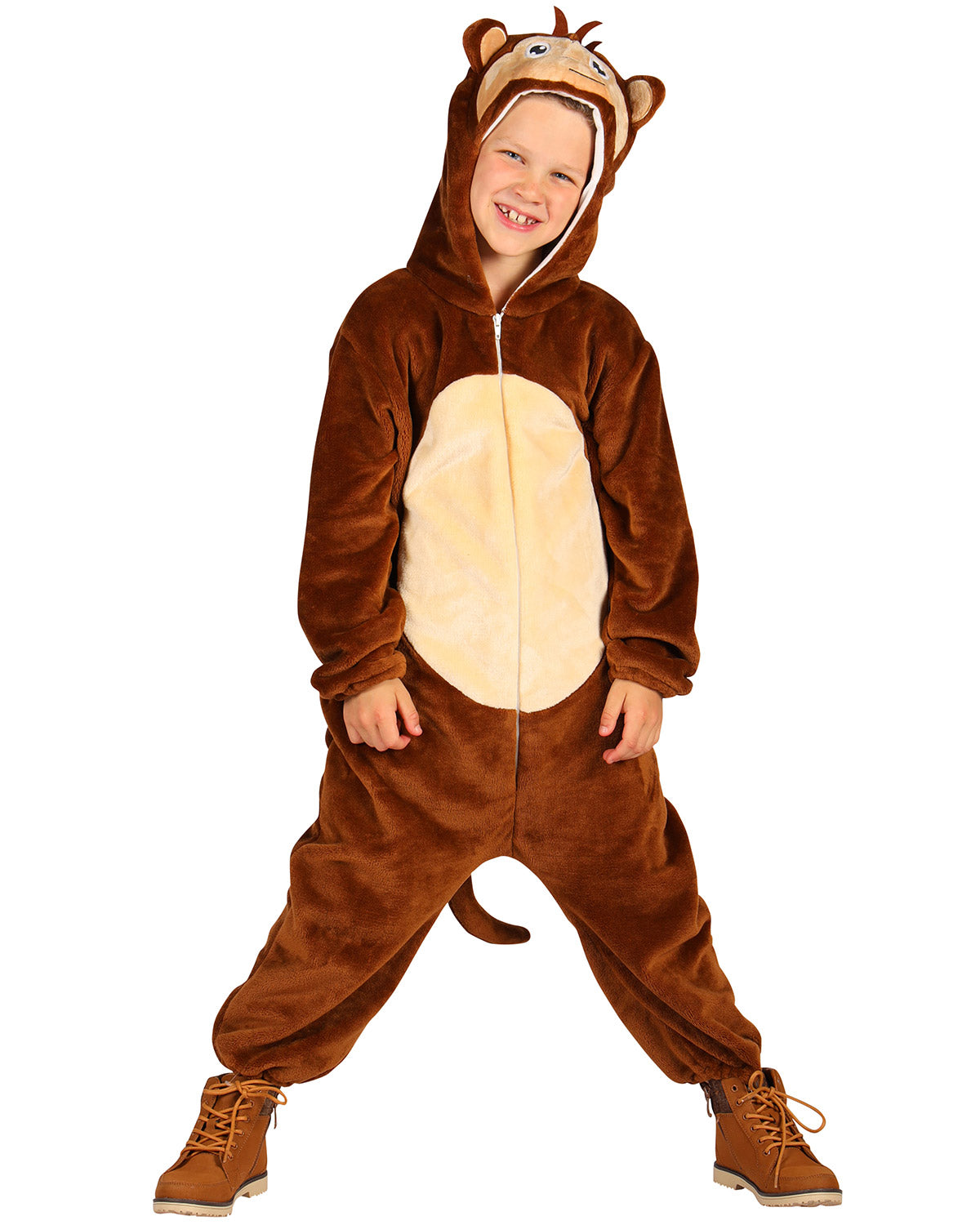das-kost-mland-affe-kinderkost-m-overall-braun-kapuze-gr-92-140 image 1