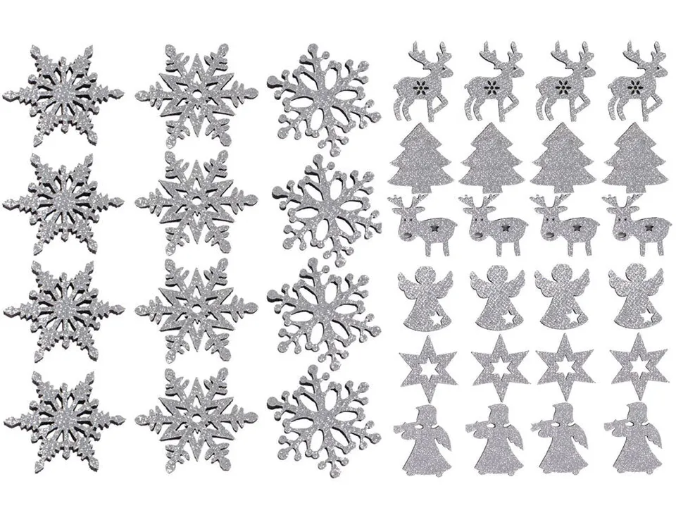 riffelmacher-filz-streudeko-glitter-4-cm-silber-engel-sterne-12-tlg image 1