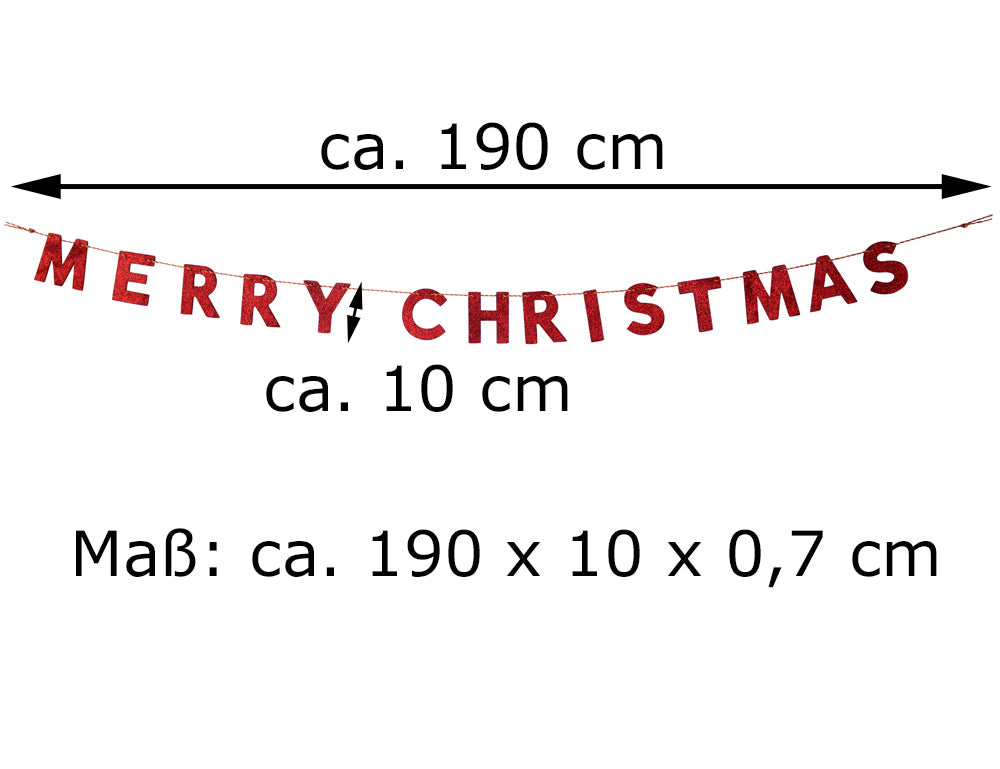 das-kost-mland-girlande-merry-christmas-holz-rot-190cm image 2