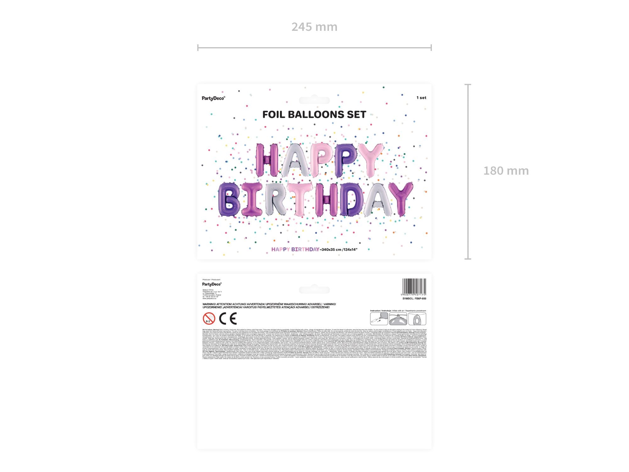 das-kost-mland-ballongirlande-happy-birthday-pink-lila-340cm image 2