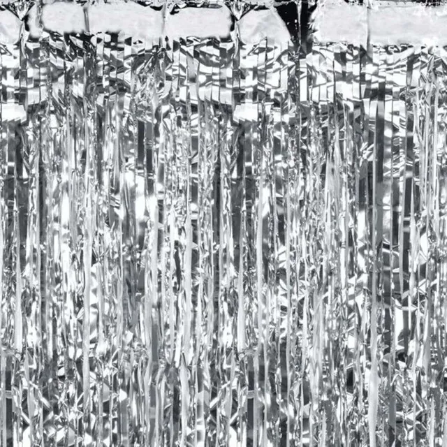 das-kost-mland-dekorationen-t-rvorhang-lametta-silber-100x200cm image 1