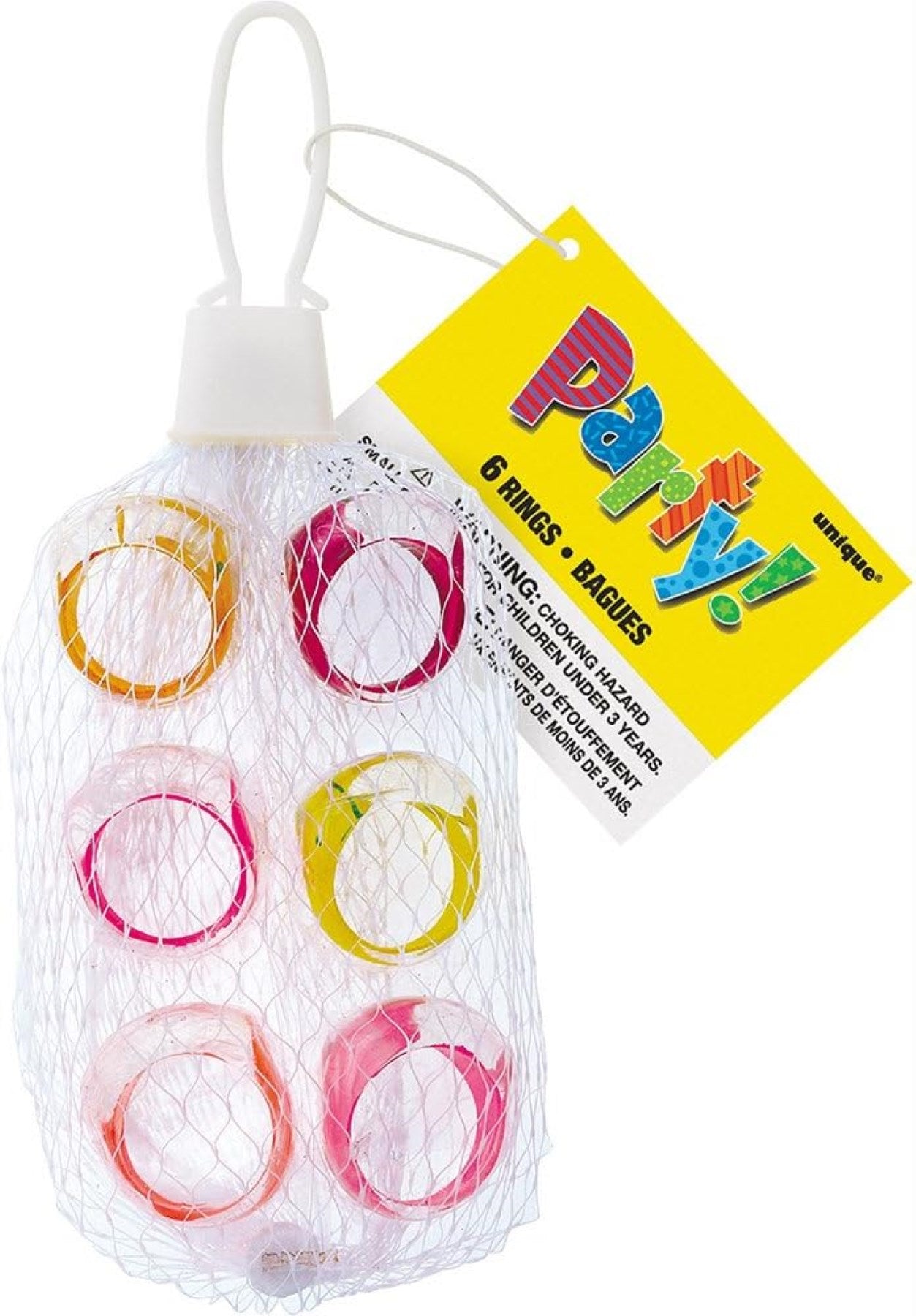 das-kost-mland-dekorationen-favour-pack-fingerring-bunt-6-stk image 2