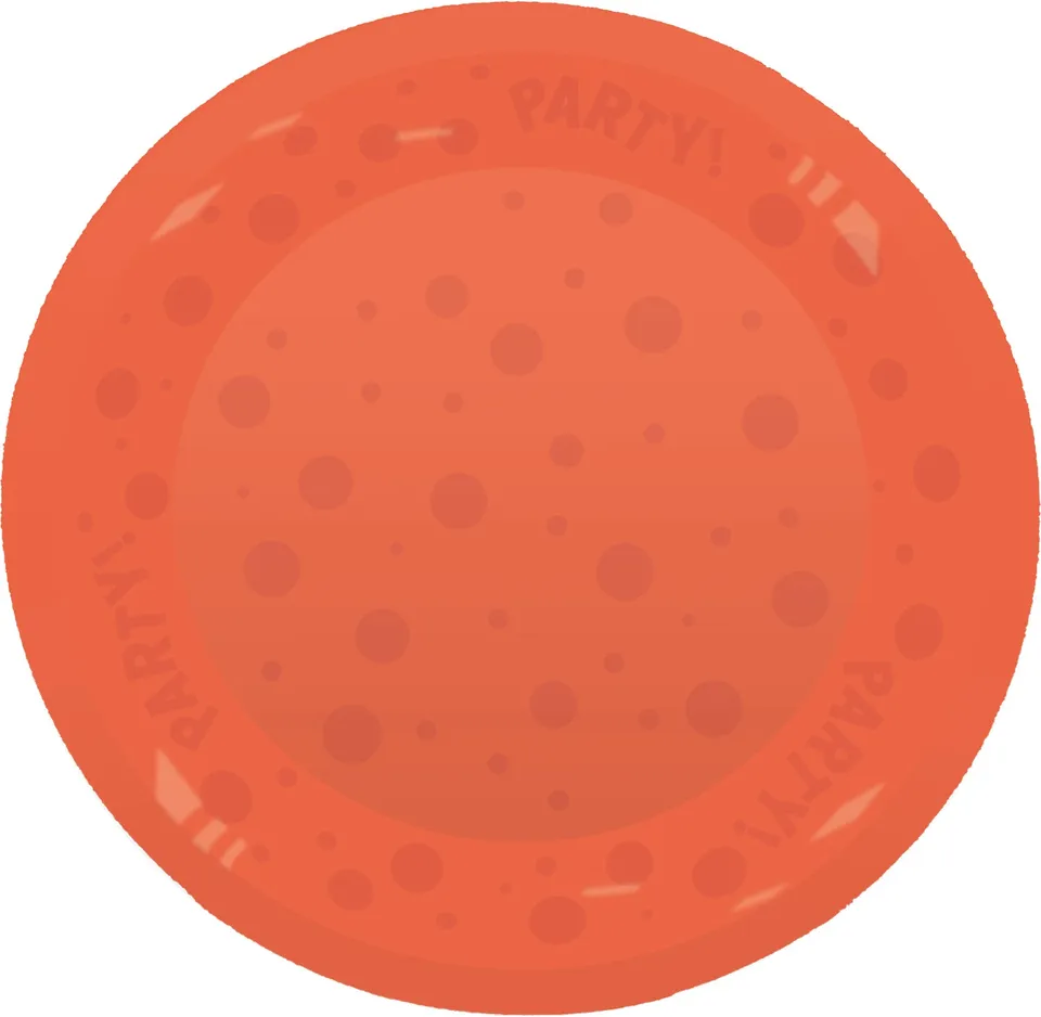 das-kost-mland-dekorationen-mehrweg-teller-21cm-orange-partygeschirr image 1