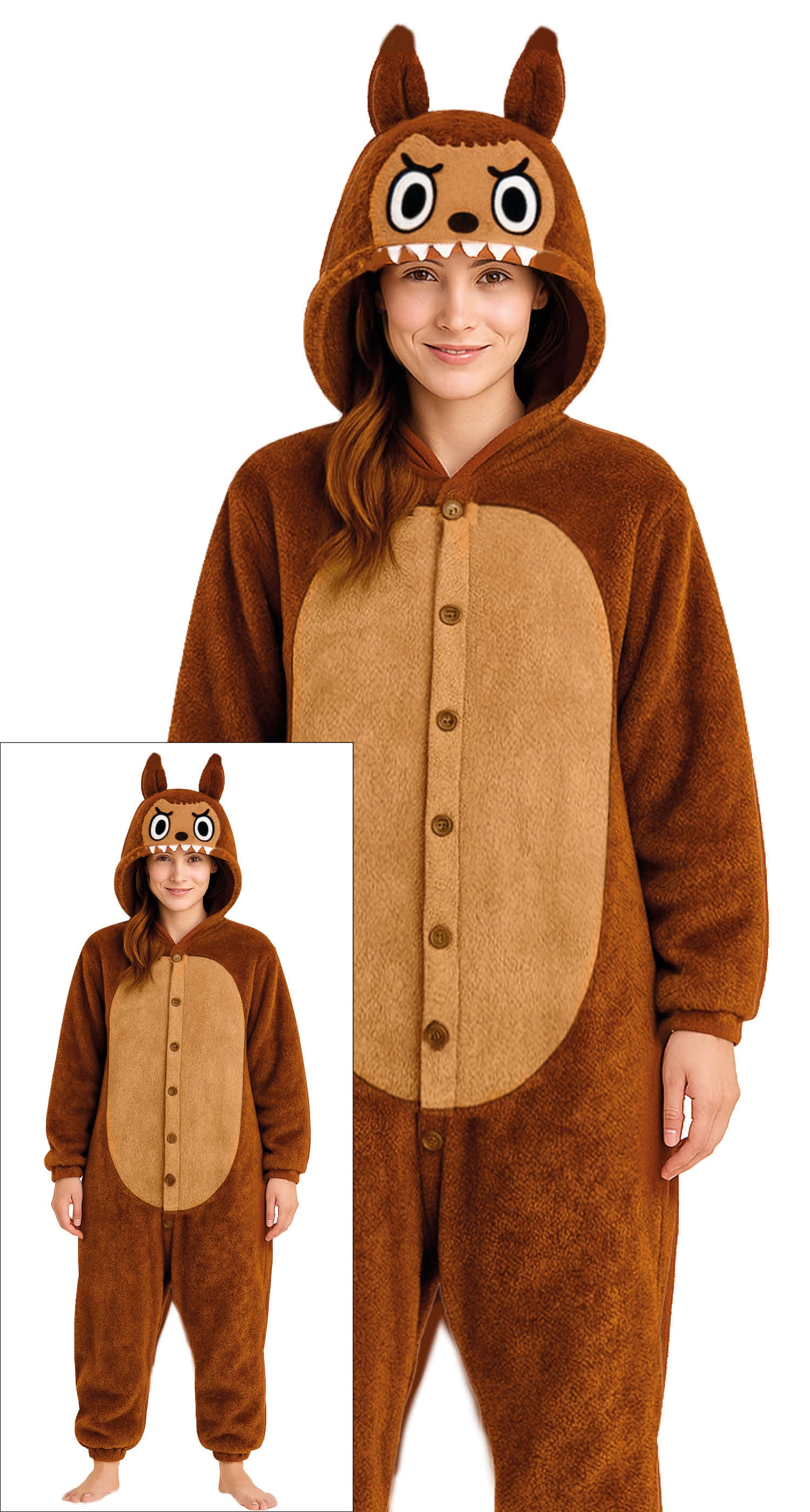 das-kost-mland-lulu-monster-pyjama-kost-m-herren-braun-gr-l image 2