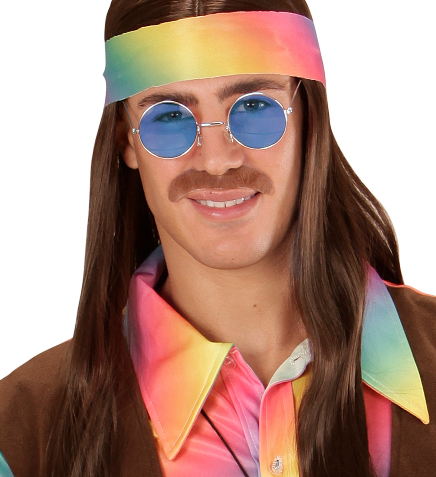 das-kost-mland-accessoires-hippie-partybrille-xl-rund-blau image 4