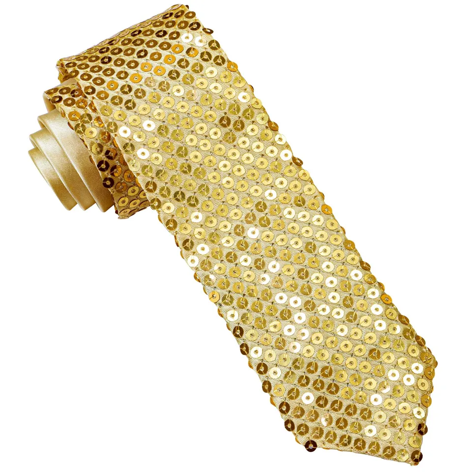 glitzer-pailletten-krawatte-gold-show-kost-m-accessoire image 1
