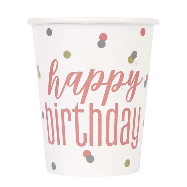 unique-party-hb-pappbecher-rosegold-266-ml-8-st-ck image 1