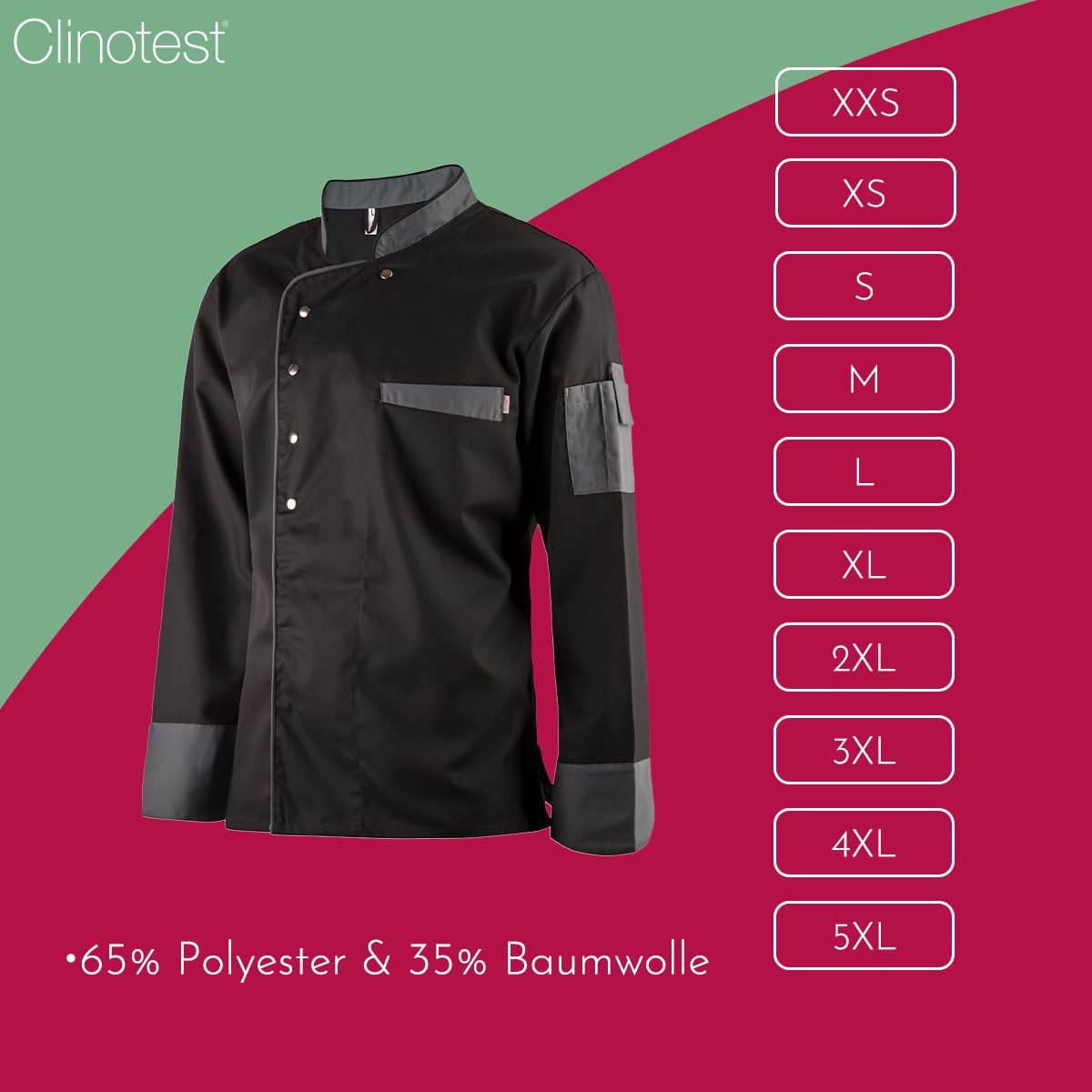 clinotest-herren-kochjacke-langarm-wei-gr-l-kochfest image 3