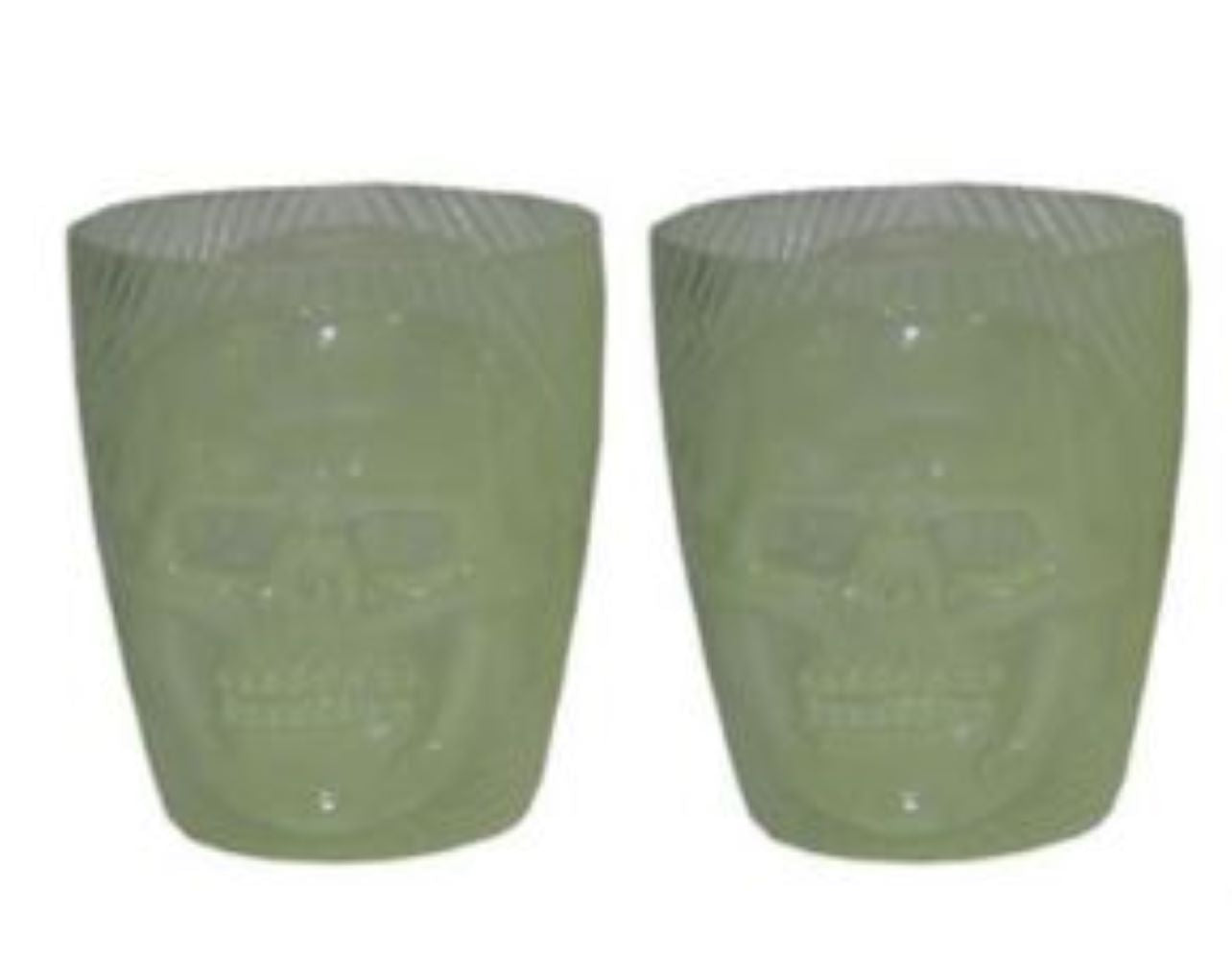 das-kost-mland-dekorationen-glow-becher-totenkopf-gr-n-9cm image 2