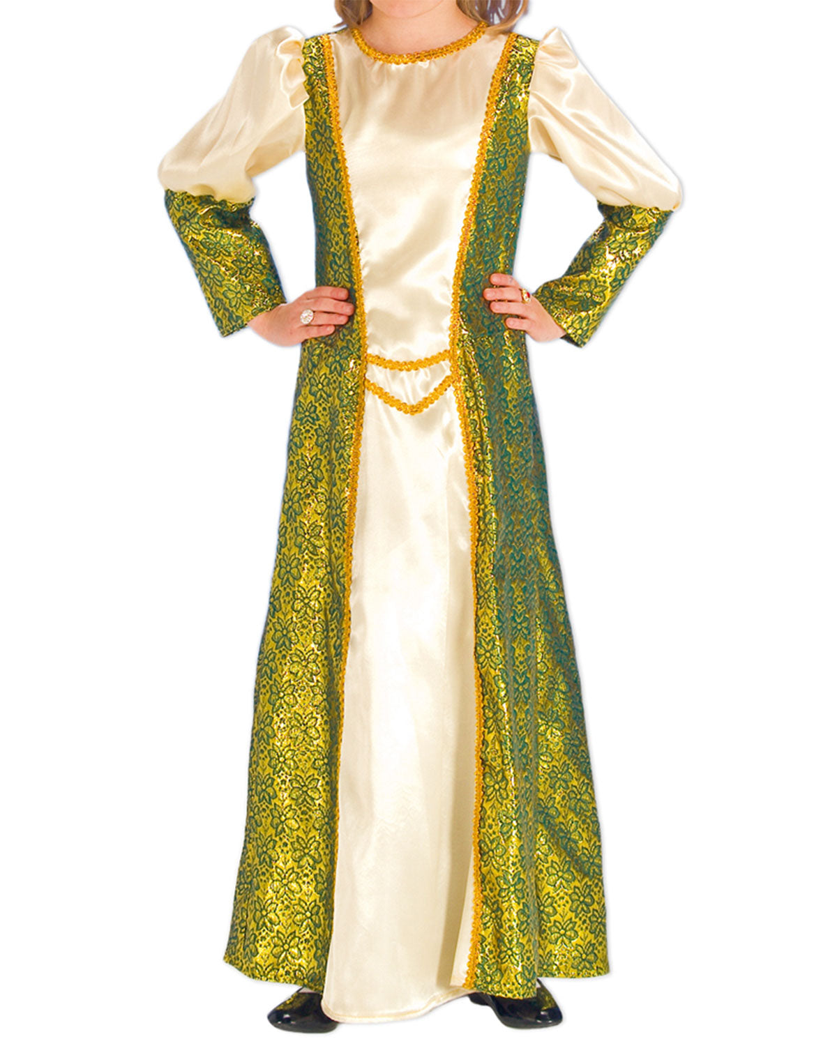 das-kost-mland-m-dchen-prinzessin-linda-kleid-gr-n-gold-gr-116 image 2