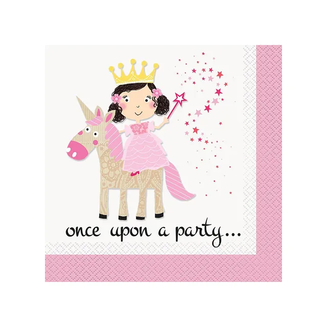 das-kost-mland-prinzessin-einhorn-servietten-16-st-ck-33x33-cm image 1