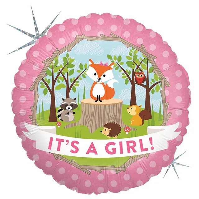 das-kost-mland-folienballon-it-s-a-girl-woodland-46cm image 1