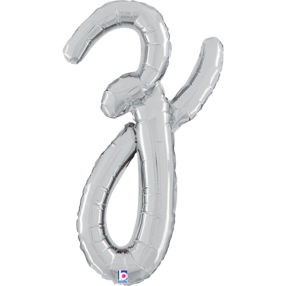 das-kost-mland-buchstabe-z-folienballon-skript-silber-61cm image 1