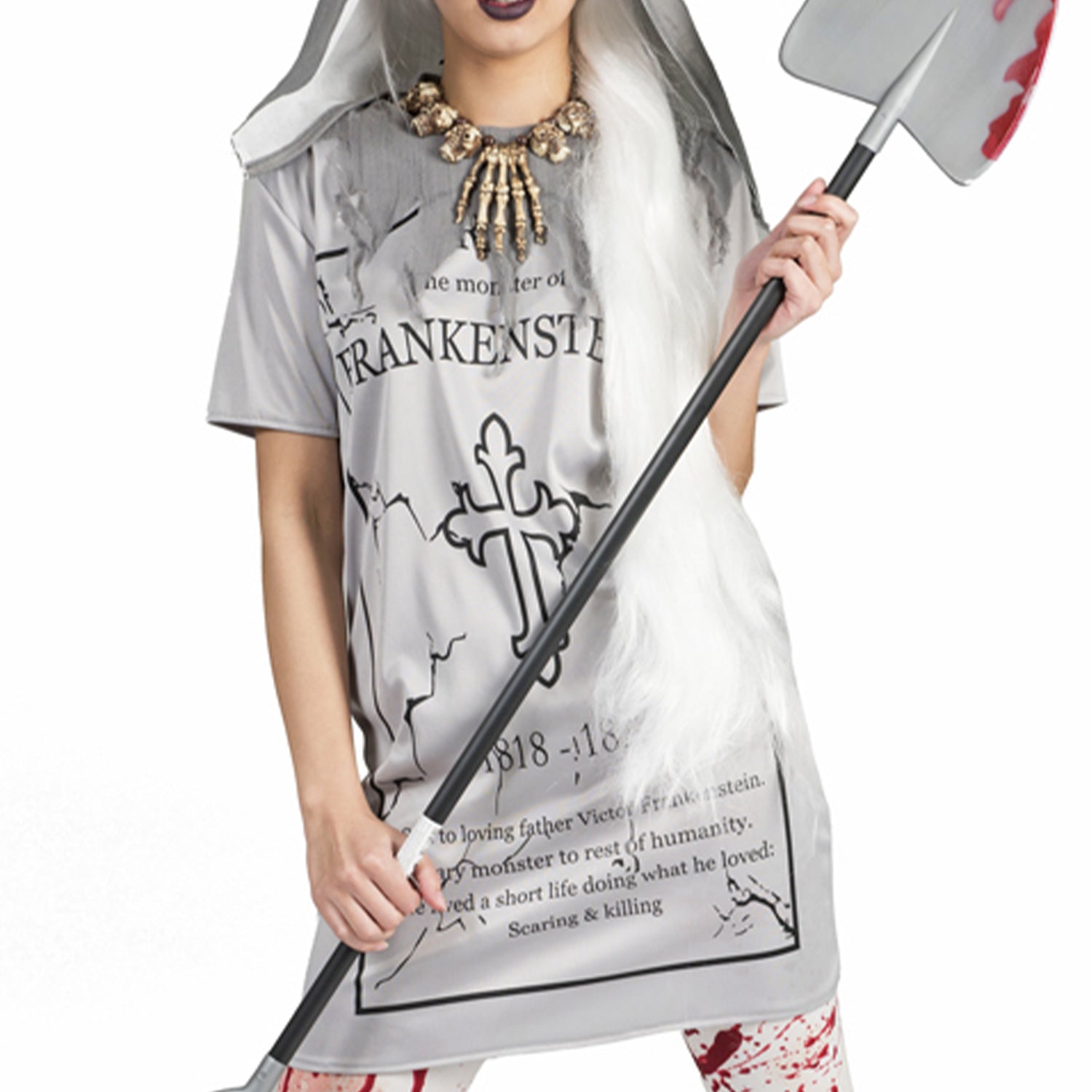 das-kost-mland-damen-grabstein-kleid-tammy-grau-mit-kapuze image 3