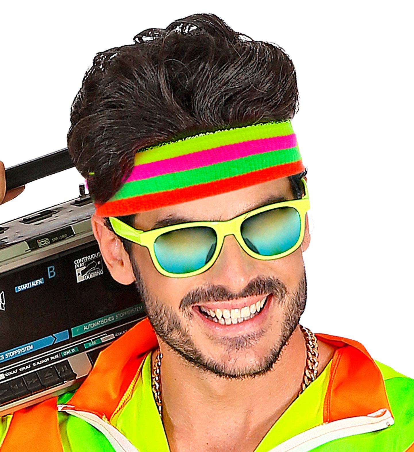 das-kost-mland-neon-stirnband-mehrfarbig-80er-disco image 3