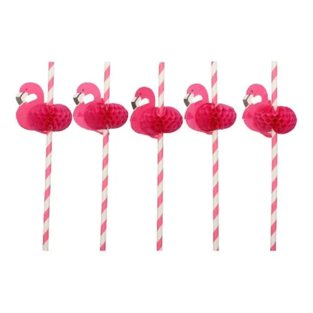 das-kost-mland-papierstrohhalme-flamingo-pink-50-trinkhalme image 1