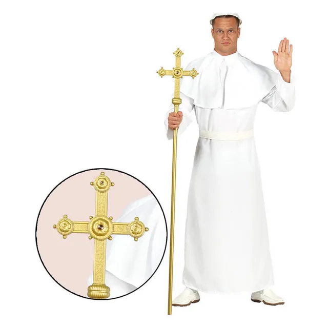das-kost-mland-accessoires-stab-erzbischof-150-cm-bischofsstab-gold image 1