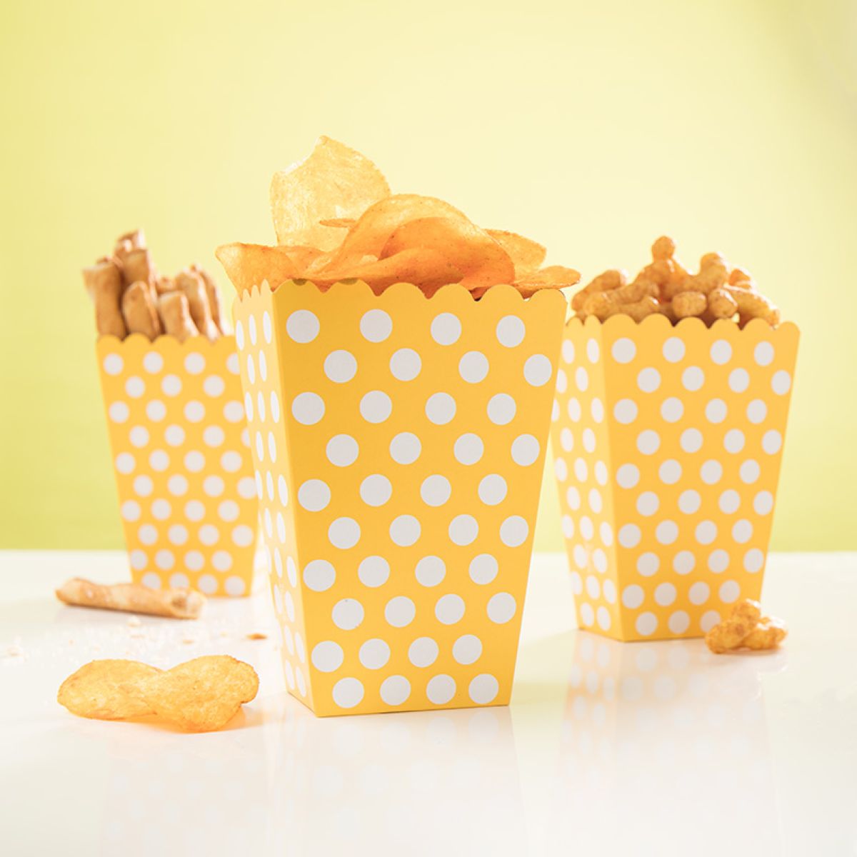 snackbox-dots-gelb-9x14cm-8-st-ck-papierschalen image 2