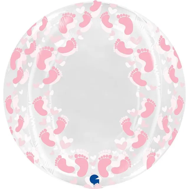 das-kost-mland-dekorationen-4d-globe-folienballon-baby-girl-48cm image 1