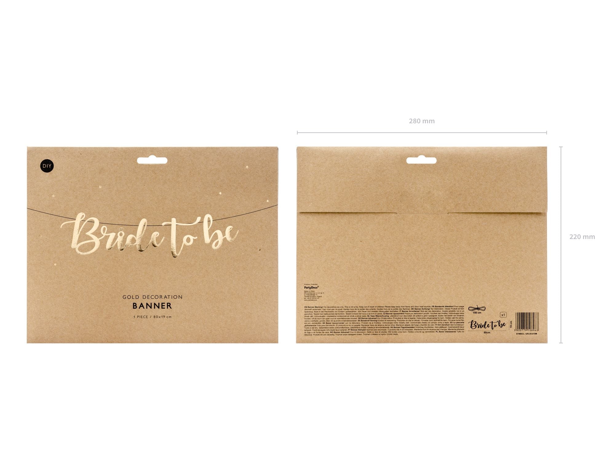 das-kost-mland-banner-bride-to-be-gold-80x19-cm image 3