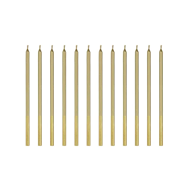 das-kost-mland-geburtstagskerzen-14-cm-gold-12-stk-glatt image 1