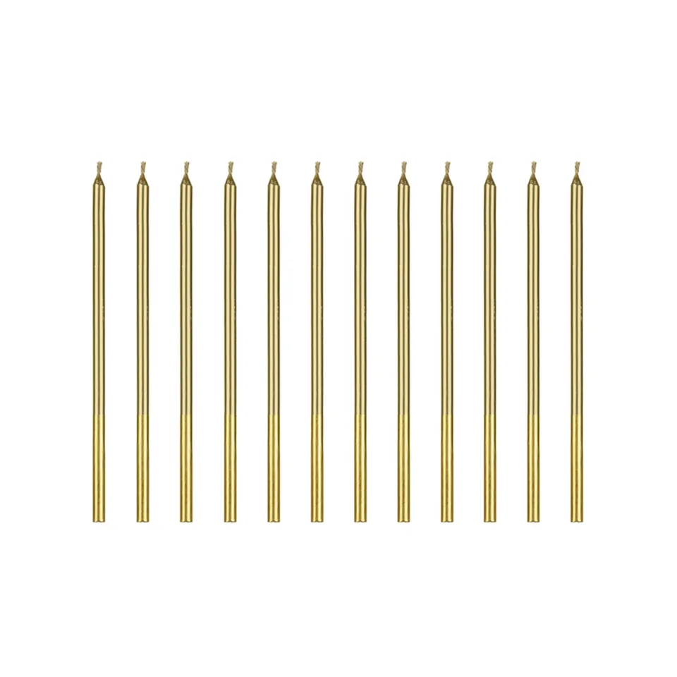 das-kost-mland-geburtstagskerzen-14-cm-gold-12-stk-glatt image 1