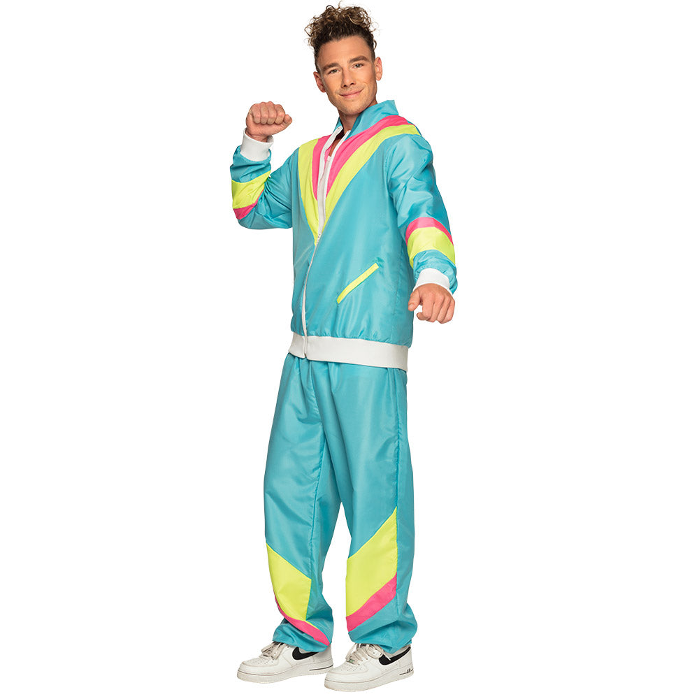 retro-man-trainingsanzug-herren-neonblau-uv-80er-kost-m image 8