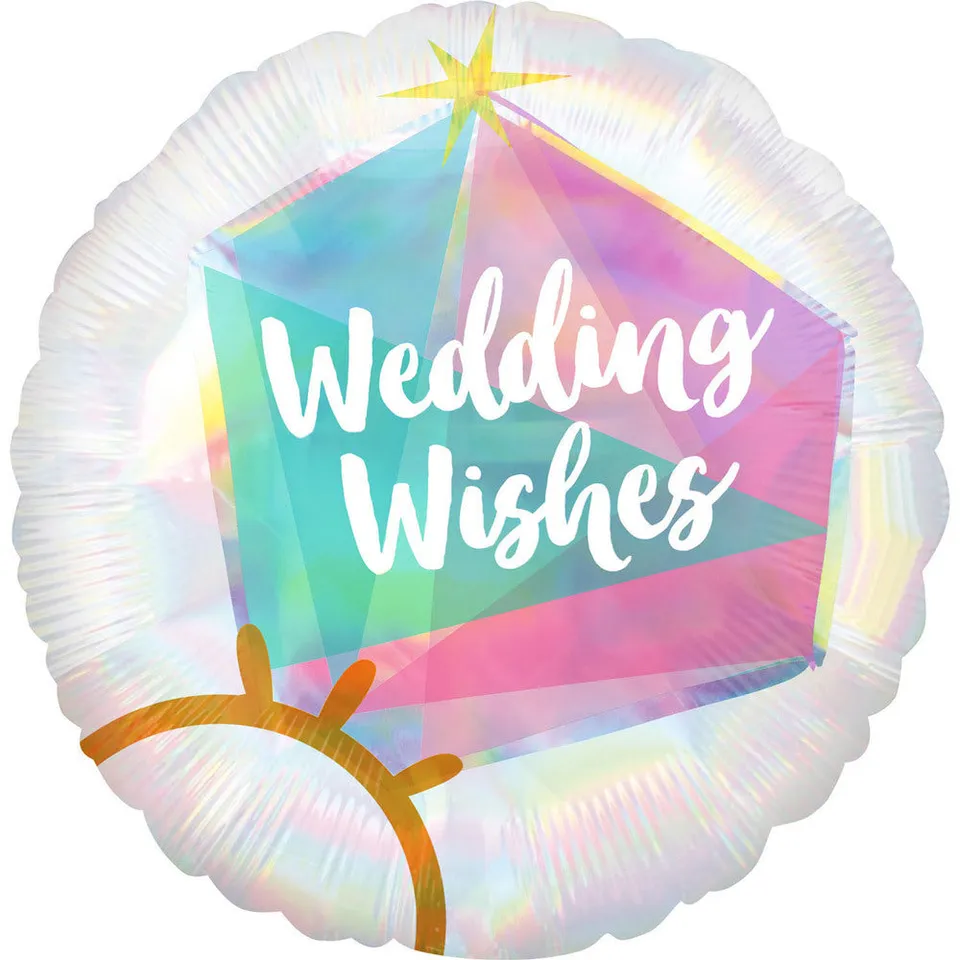 das-kost-mland-dekorationen-folienballon-wedding-wishes-43cm-irisierend image 1