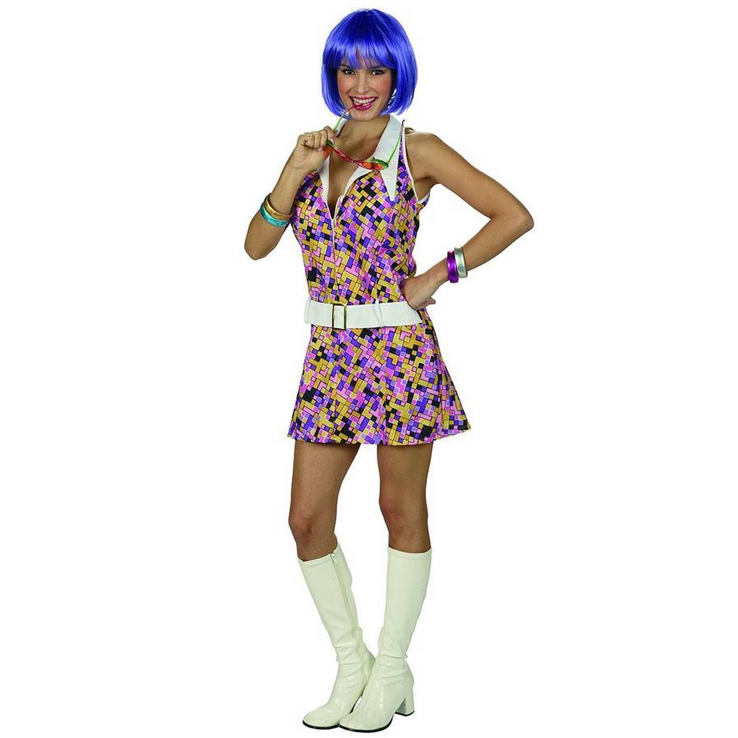 das-kost-mland-damen-70er-retro-kleid-square-bunt-minikleid image 2