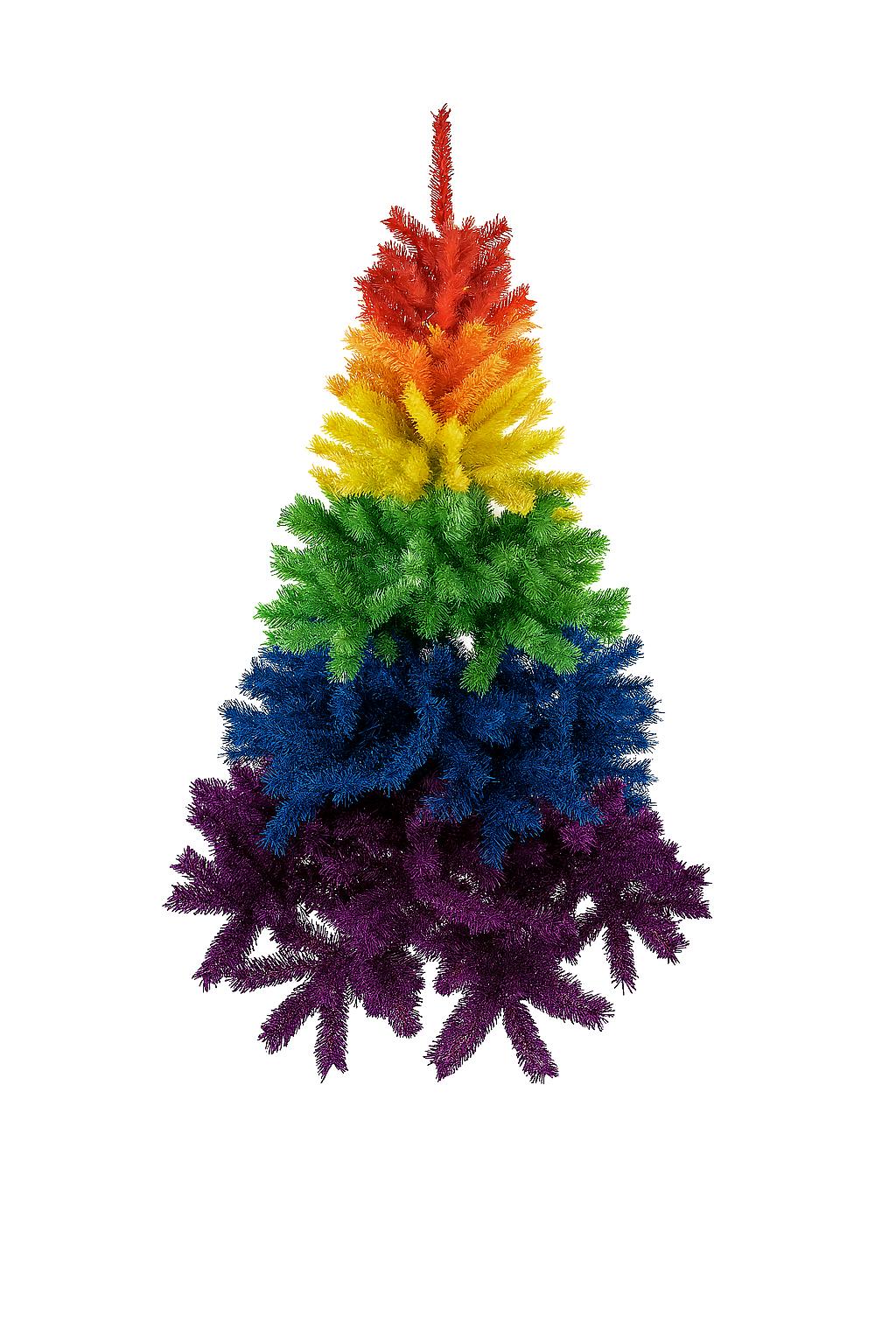 riffelmacher-rainbow-weihnachtsbaum-bunt-104x170cm-kunststoff image 1