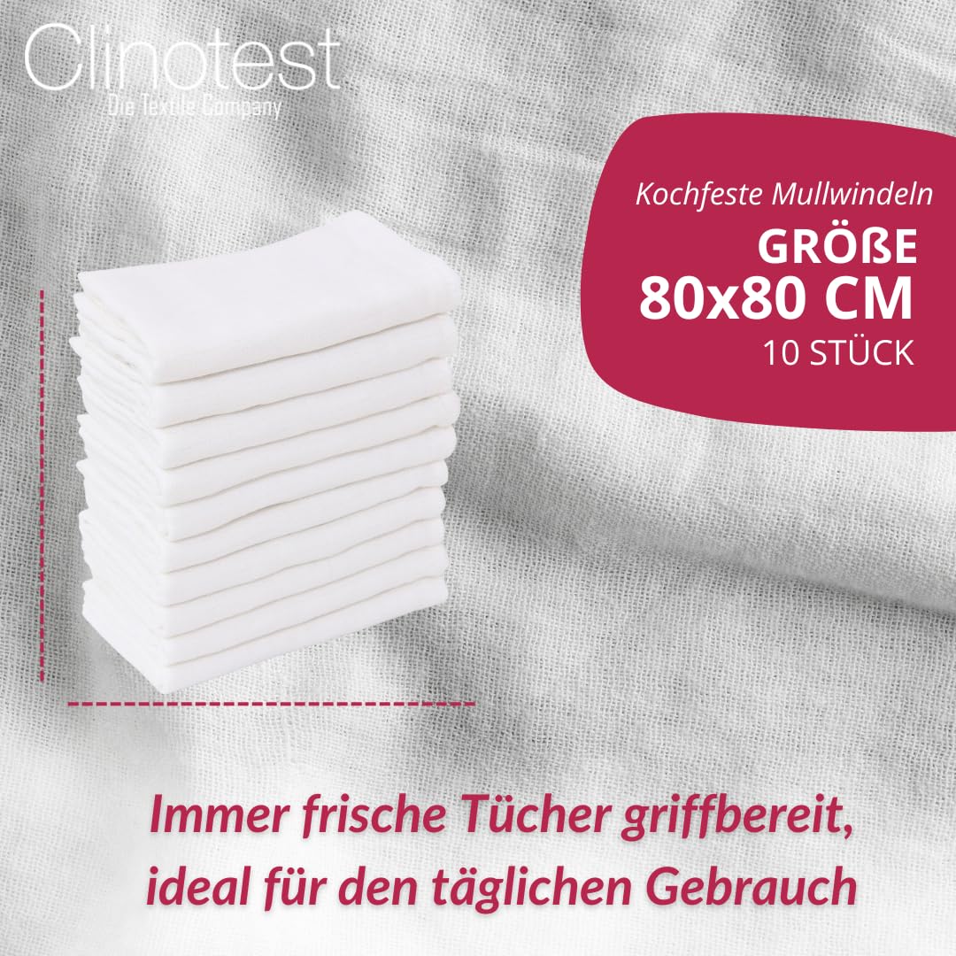 clinotest-nachwuchs-mullwindeln-wei-10-st-ck-80x80-baumwolle image 3