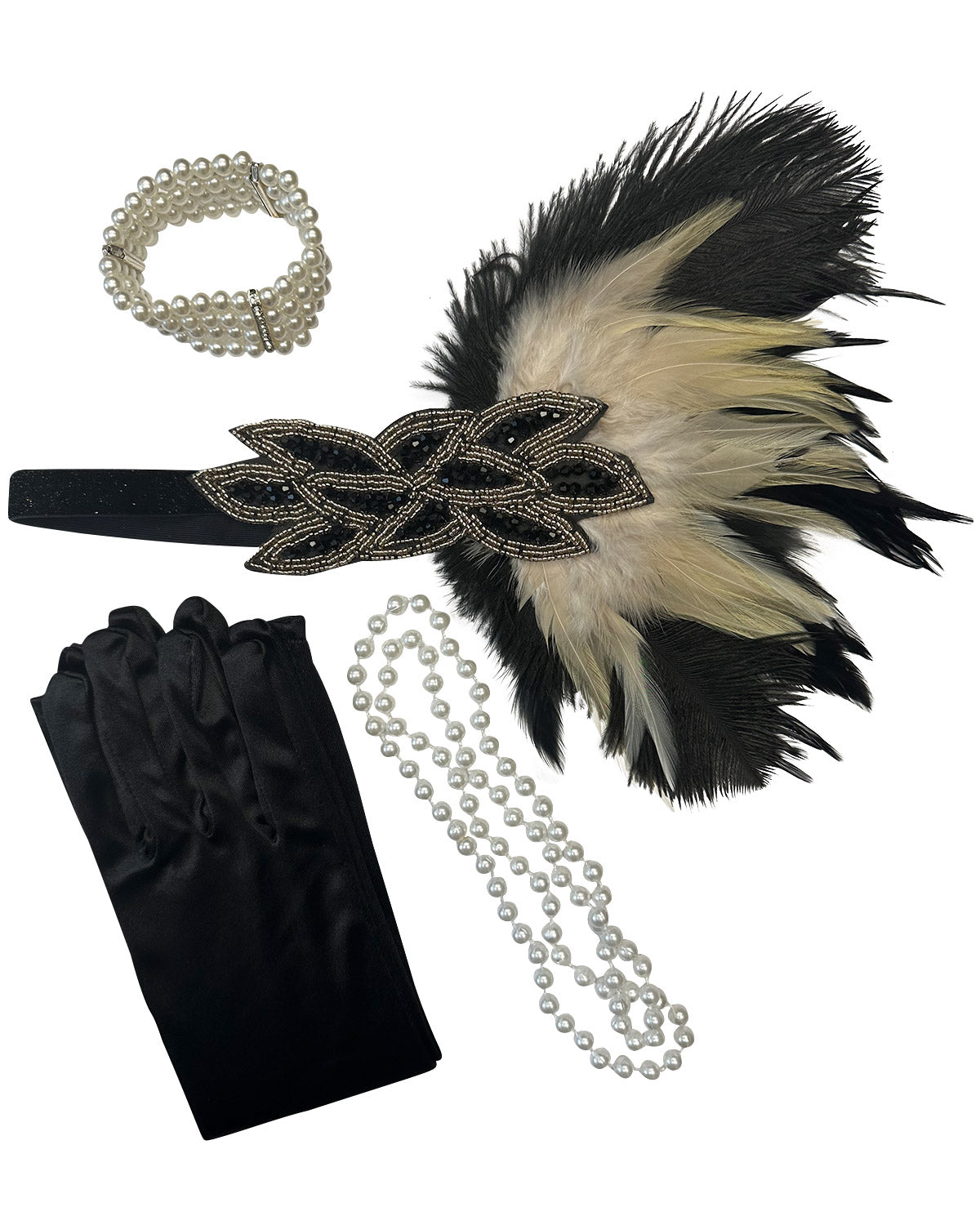 das-kost-mland-roaring-charleston-set-damen-5-tlg-schwarz-gold image 2
