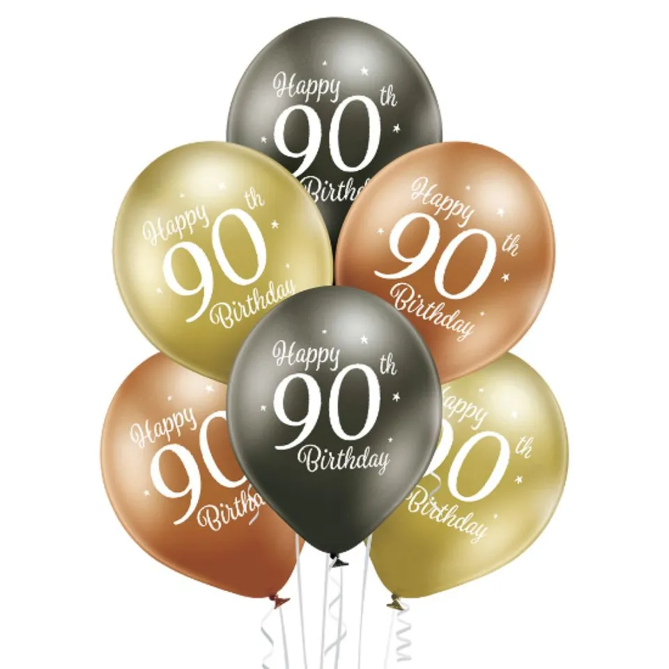 das-kost-mland-luftballons-happy-90th-birthday-30cm-6-stk image 1