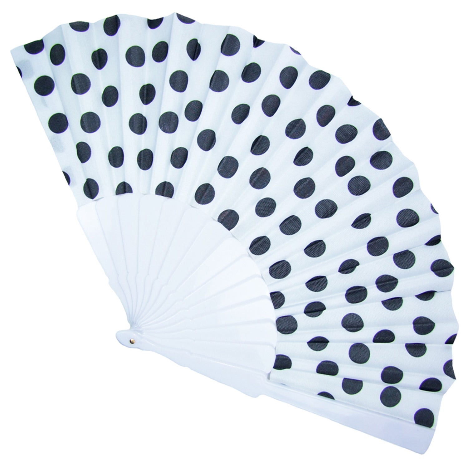 fifties-f-cher-punkte-wei-schwarz-handf-cher image 1