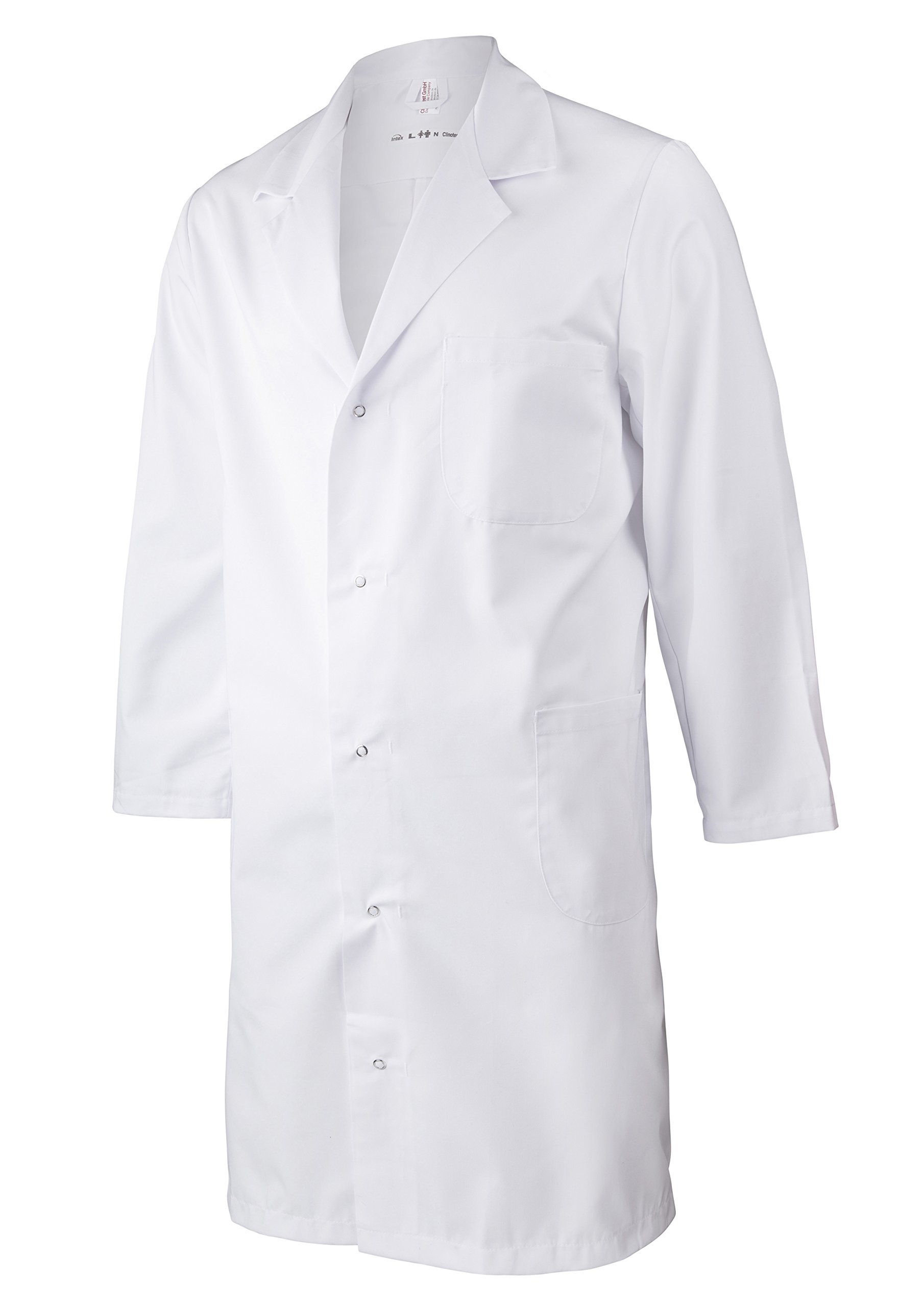 clinotest-laborkittel-wei-xl-unisex-arztkittel-druckknopf image 1
