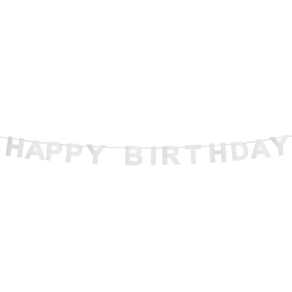 das-kost-mland-happy-birthday-girlande-silber-2-25-m-glitzer image 1