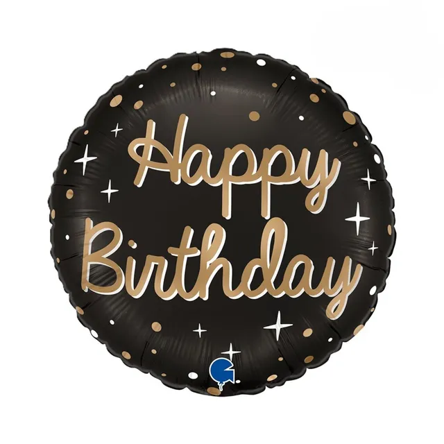 das-kost-mland-folienballon-sparkling-black-happy-birthday-46-cm image 1
