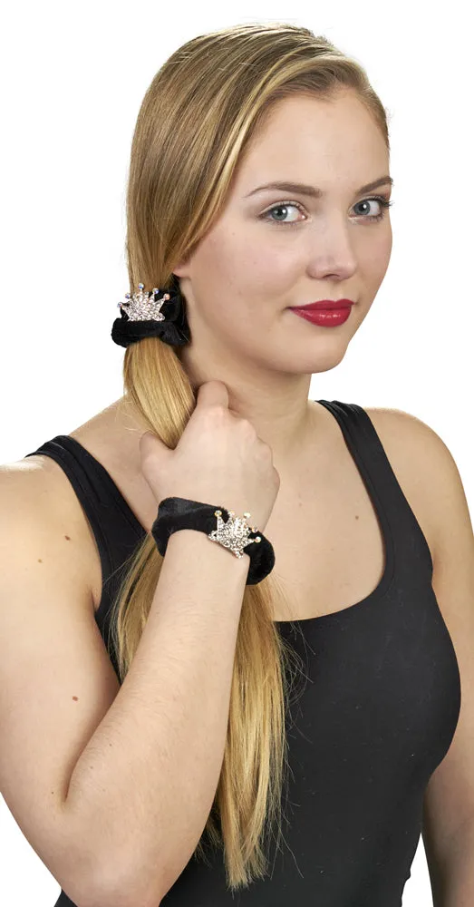 samt-zopfband-mit-strass-krone-haarschmuck-prinzessin image 1