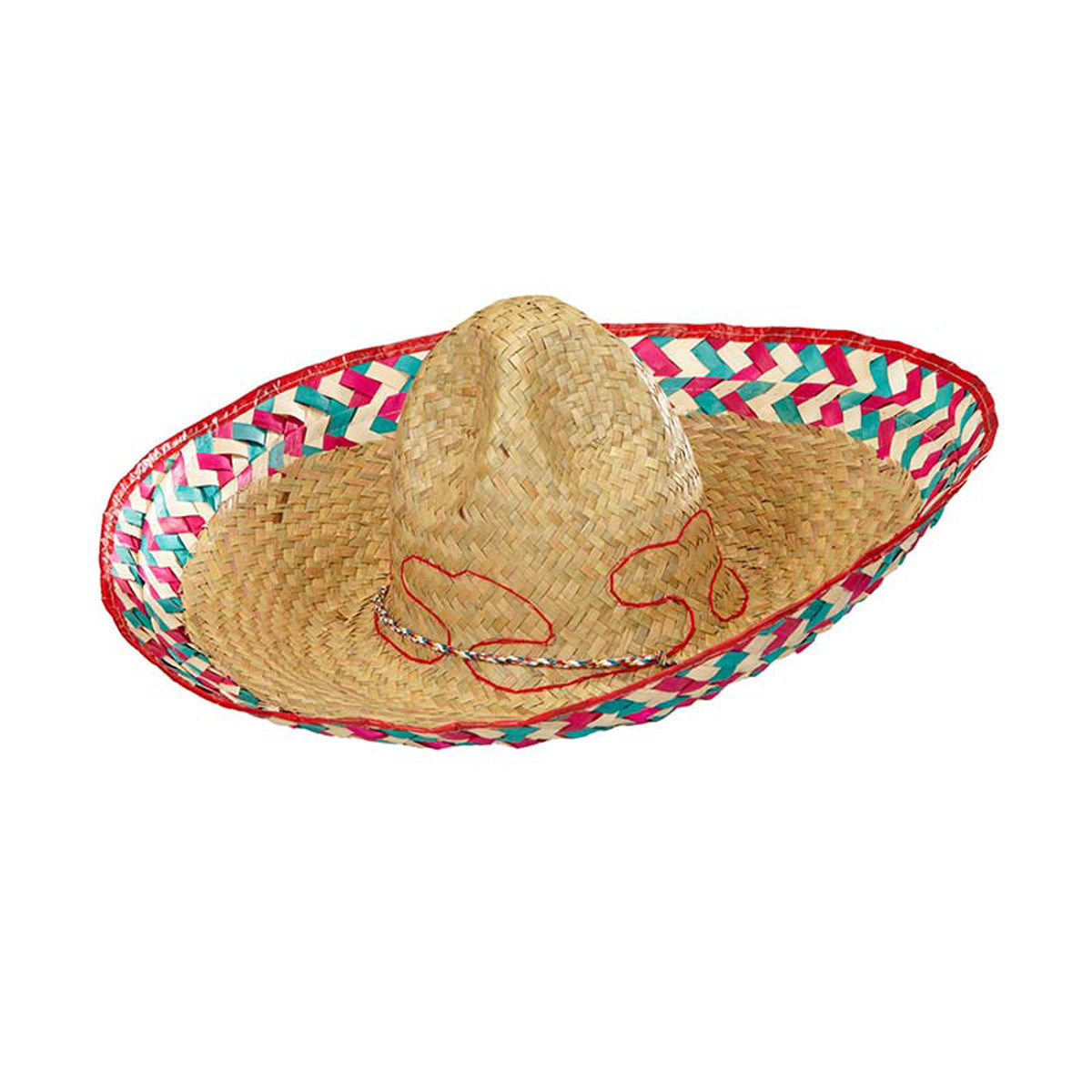 das-kost-mland-mexikanischer-sombrero-52cm-natur-bunt-partyhut image 3