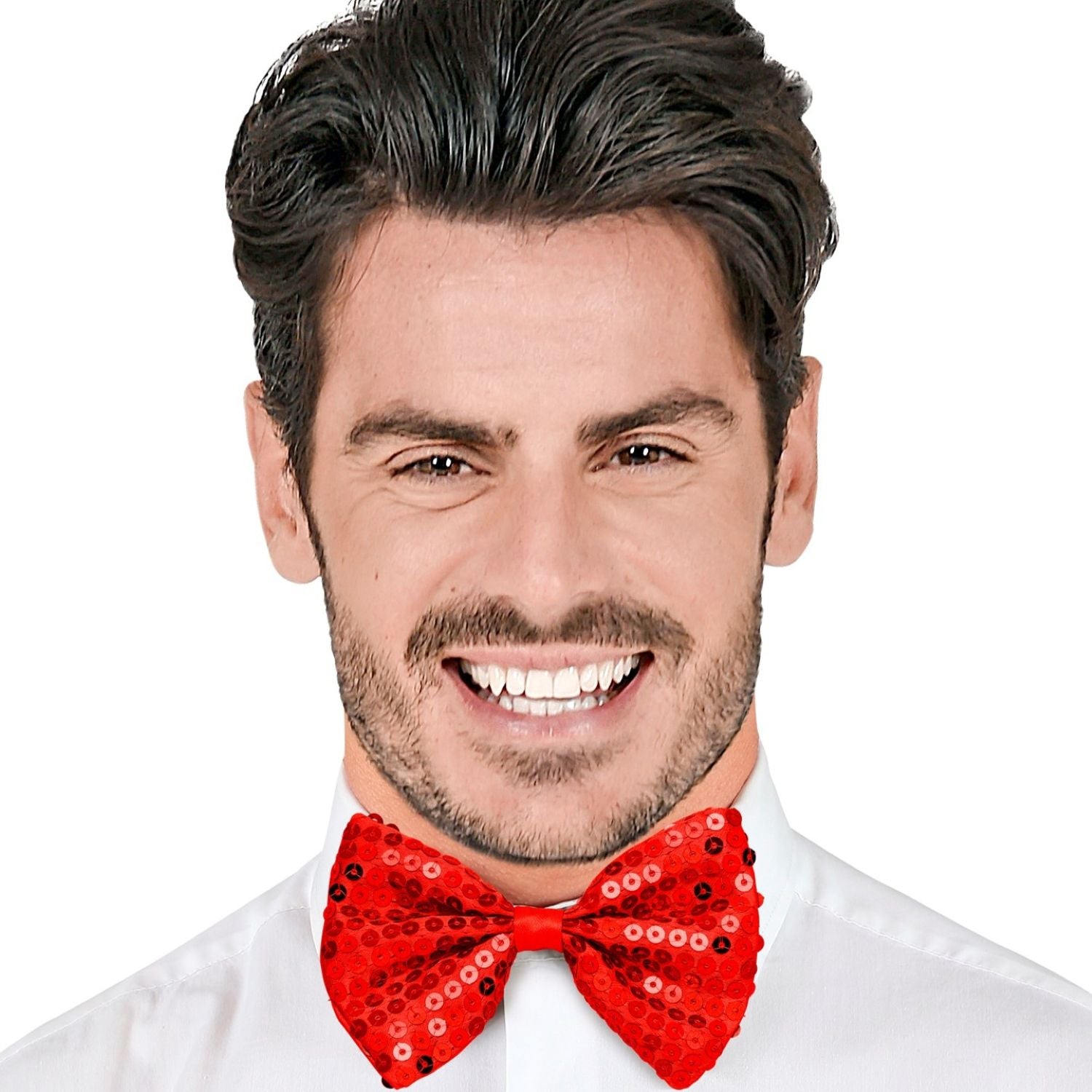 das-kost-mland-accessoires-fliege-pailetten-rot-glitzerfliege-polyester image 4