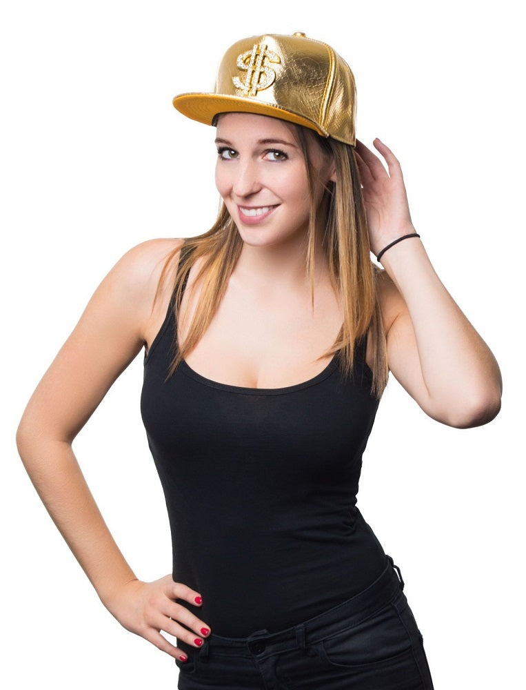goldenes-basecap-dollar-zeichen-kroko-rapper-cap-verstellbar image 2
