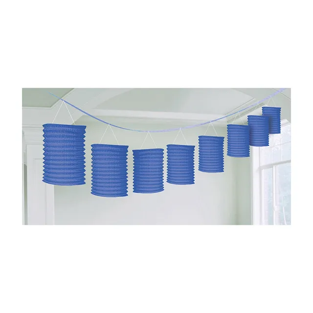 das-kost-mland-dekolaternen-girlande-papier-3-6m-royalblau image 1