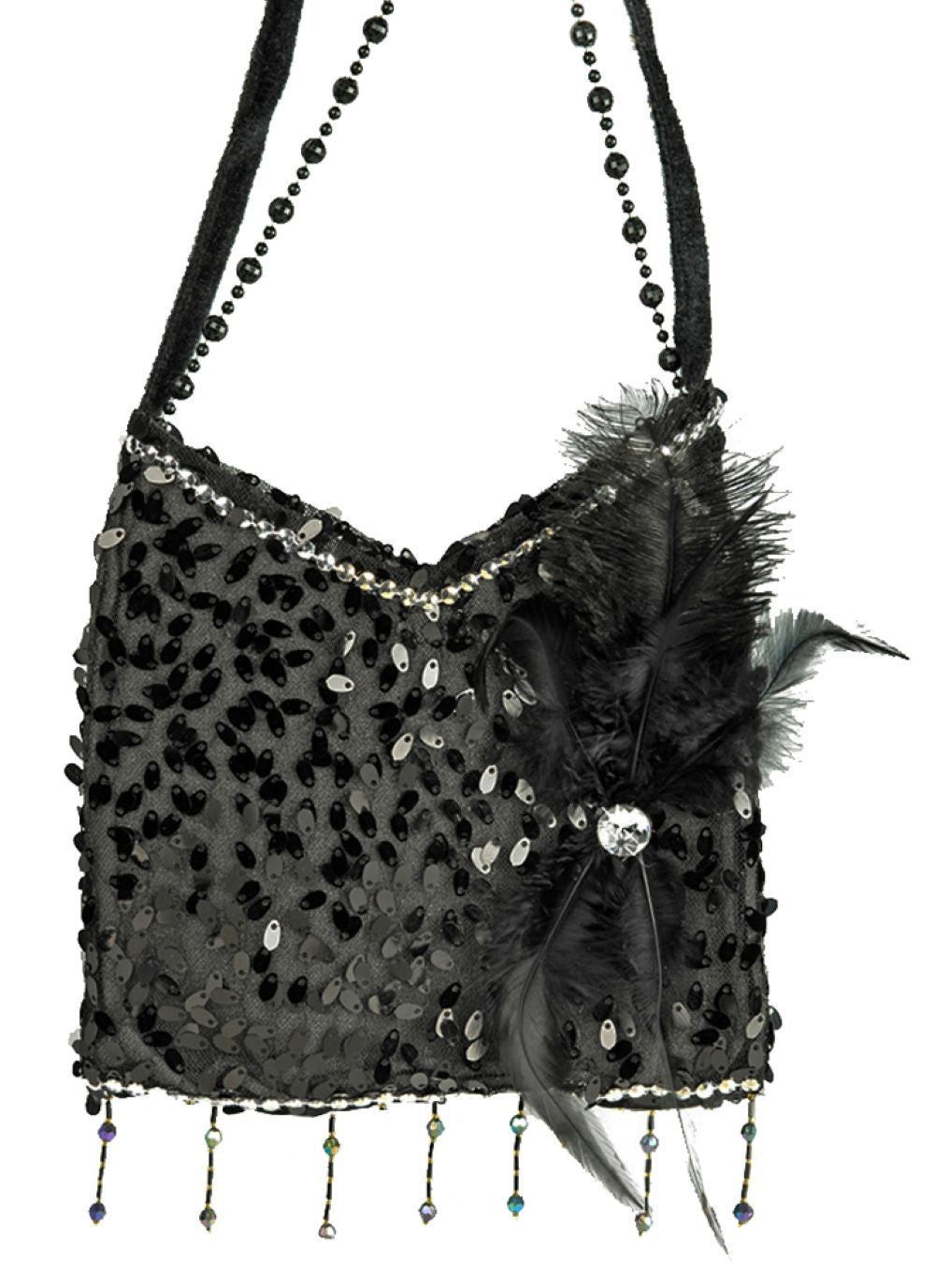 das-kost-mland-charleston-pailletten-handtasche-schwarz image 1