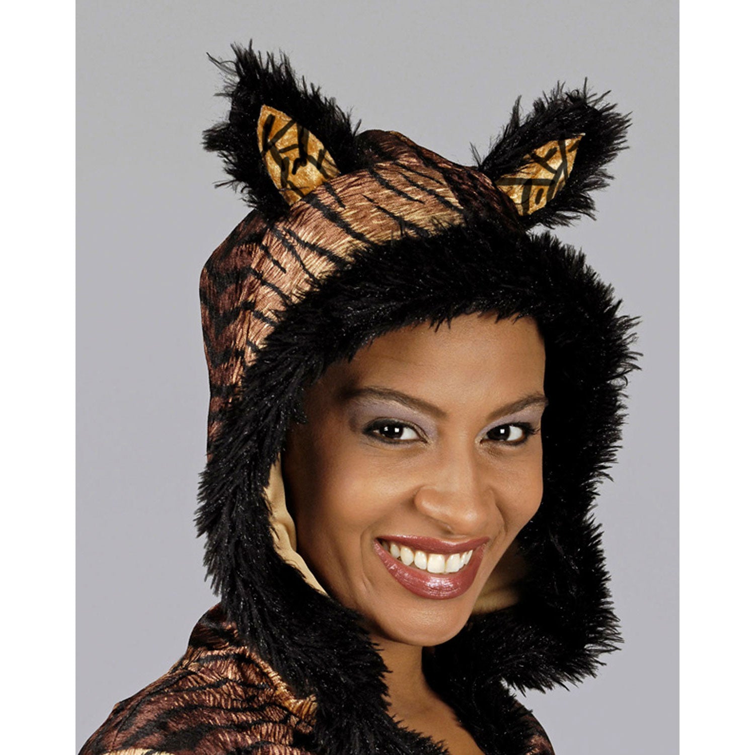 das-kost-mland-damen-tiger-tierkost-m-kleid-stulpen-kapuze image 4