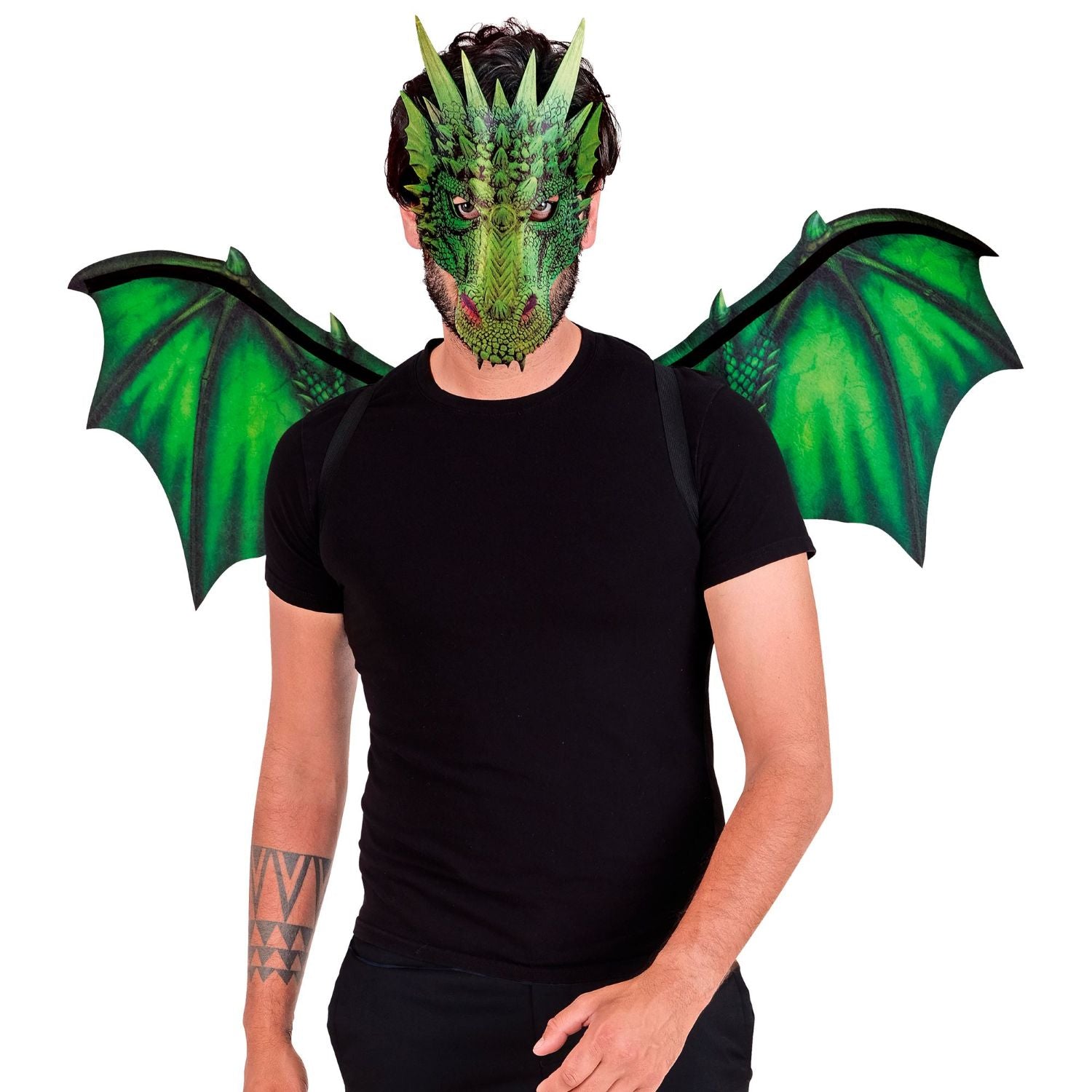das-kost-mland-herren-drache-kost-mset-fl-gel-maske-gr-n-2-tlg image 4