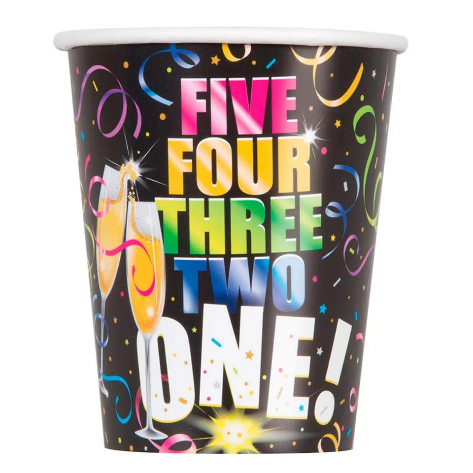 das-kost-mland-new-year-glitzy-pappbecher-8stk-266ml-silvester image 1