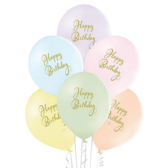 das-kost-mland-luftballon-happy-birthday-pastell-30cm-6-stk image 1