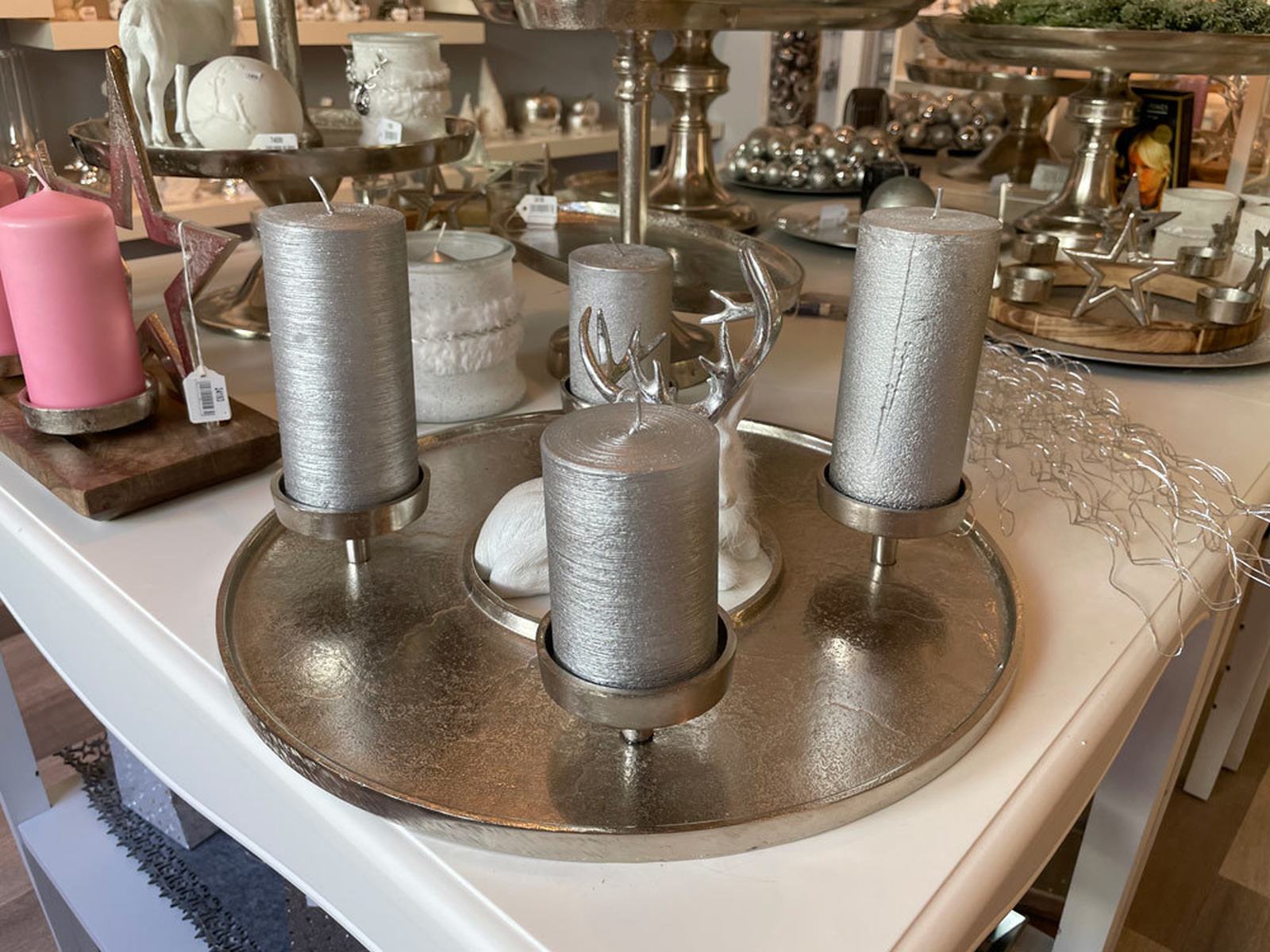 riffelmacher-adventskranz-kranzschale-metall-silber-41-cm image 3